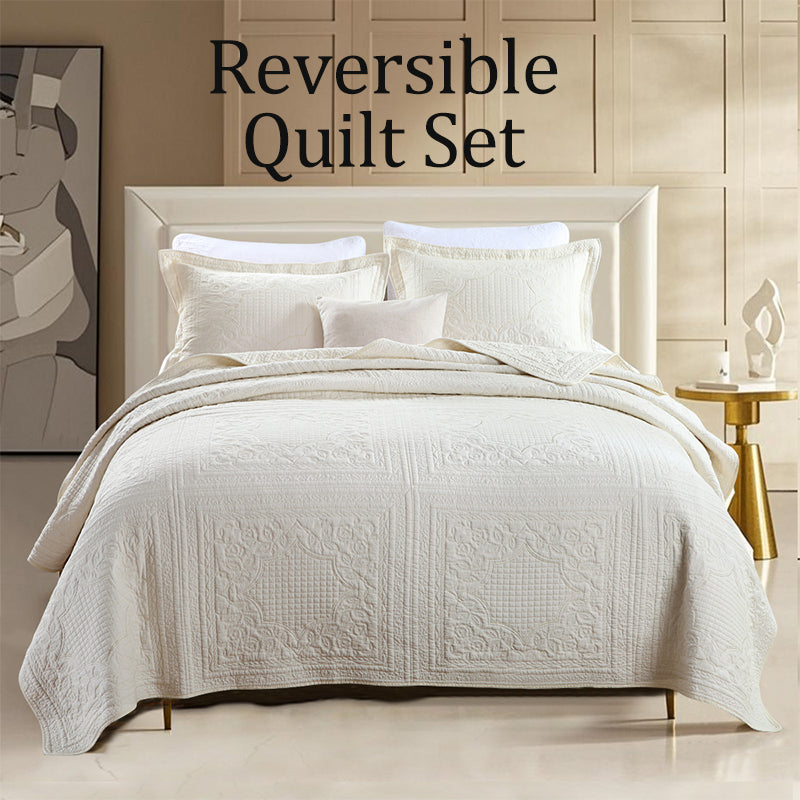 3D Couvercle reversible en coton pointillé rembourré Texturé Weave Ultra-Soft Bre