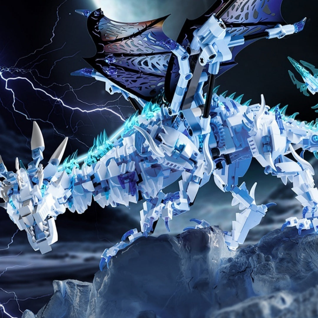 Givre Dragon Jouet de bloc éducatif pour enfants à petites particules