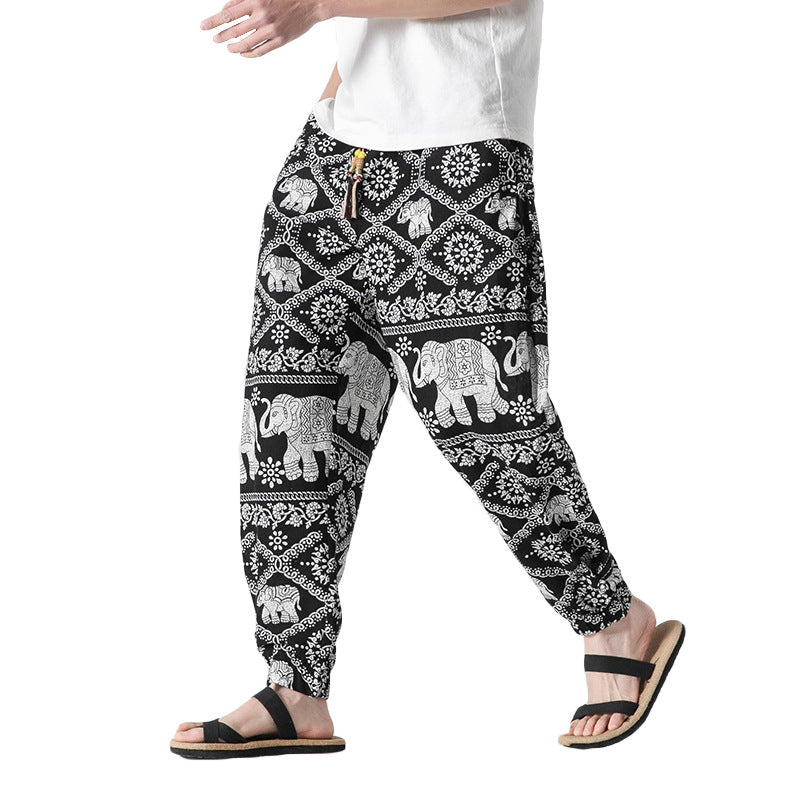 Pantalons de plage hommes Retro Buckle Pantalons occasionnels