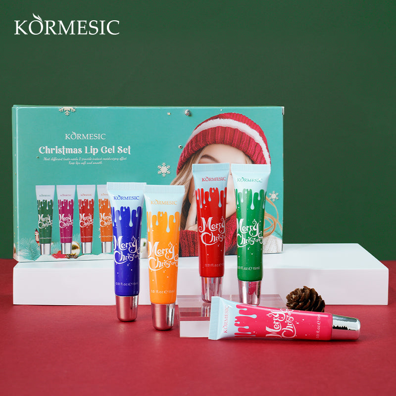 KORMESIC gel à lèvres de Noël set exclusivement pour le commerce extérieur 15ml-15ml-15ml-15ml