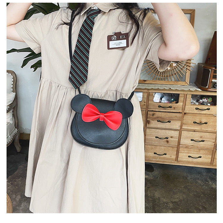 Mignon et adorable Bowknot Soft Girl Student Children's Small Bag Pu Female