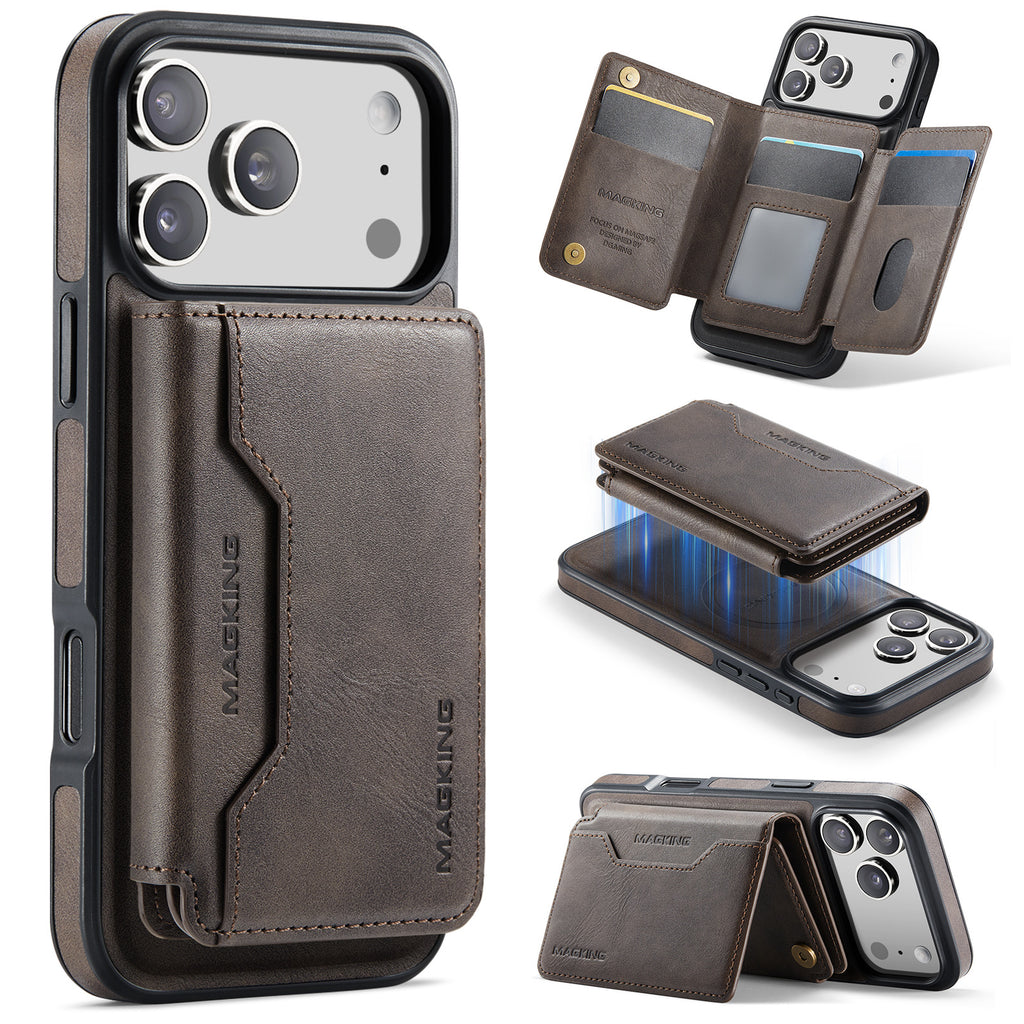 Housse de protection en cuir pour téléphone sans fil magnétique