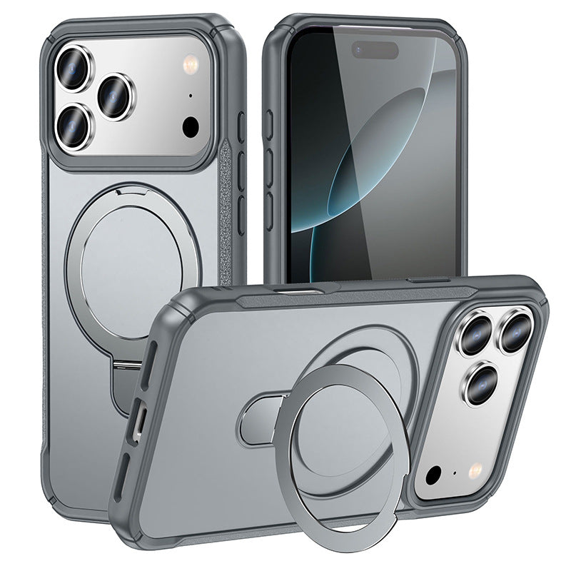 Bracket magnétique en métal Four-corner résistant à la chute PC de protection de haut de gamme Cover Phone Case