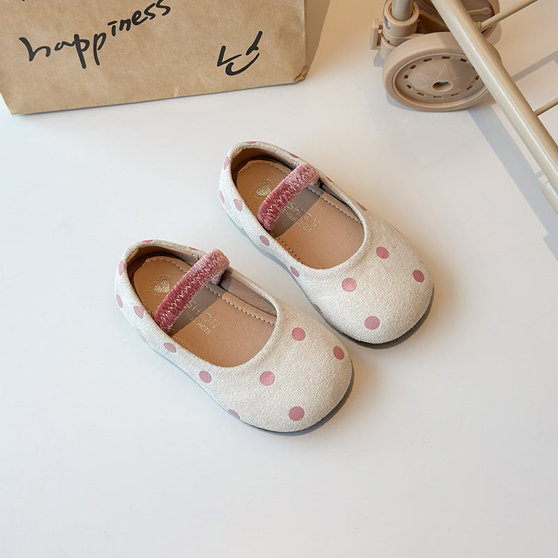 Rond Toe Petit Court Chaussures Chaussures Filles Soft Bottom Femme Trésor Dopamine Polka Dot