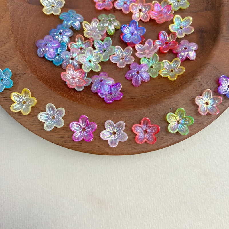 Graduent Perles Cinq-Petales Lumineuses Fleurs Acryliques