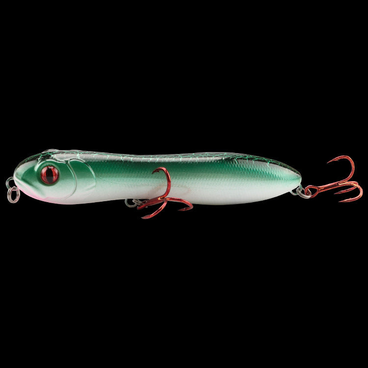 Lure de crayon à tête de serpent bionique en plastique avec hochet