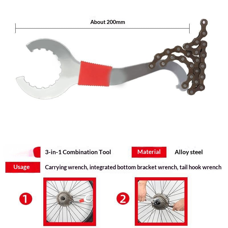 Jeu d'outils de réparation de clé de suppression de roue libre et de support de fond de vélo