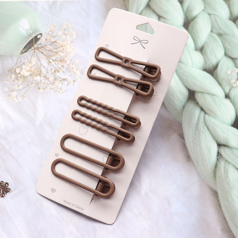 Coffee Color Series Barrettes Girl Side Clip Duckbill Clip Internet Célébrité
