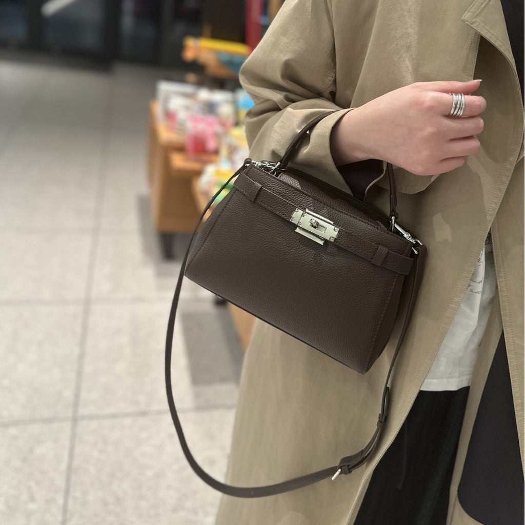 Sac en cuir Kelly Style simple haut de gamme premier-layer Cowhide Petit sac carré