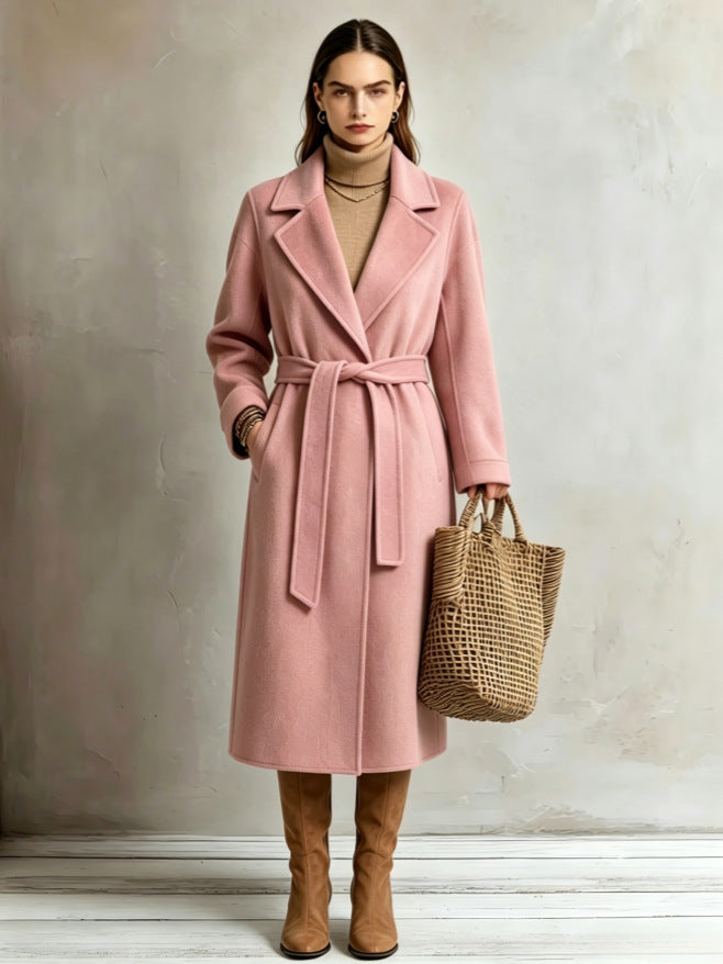 Les femmes Élégantes Long Lapel Coat Pour Casual et Comute Wear