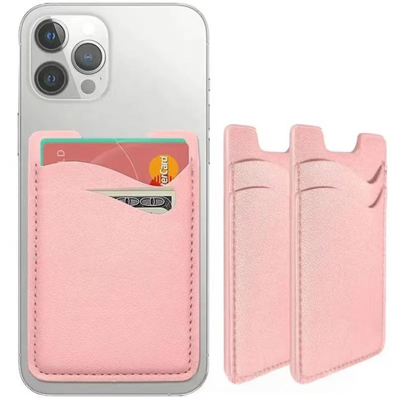 Support de carte de téléphone en peau douce Support de carte de téléphone simple en couleur solide