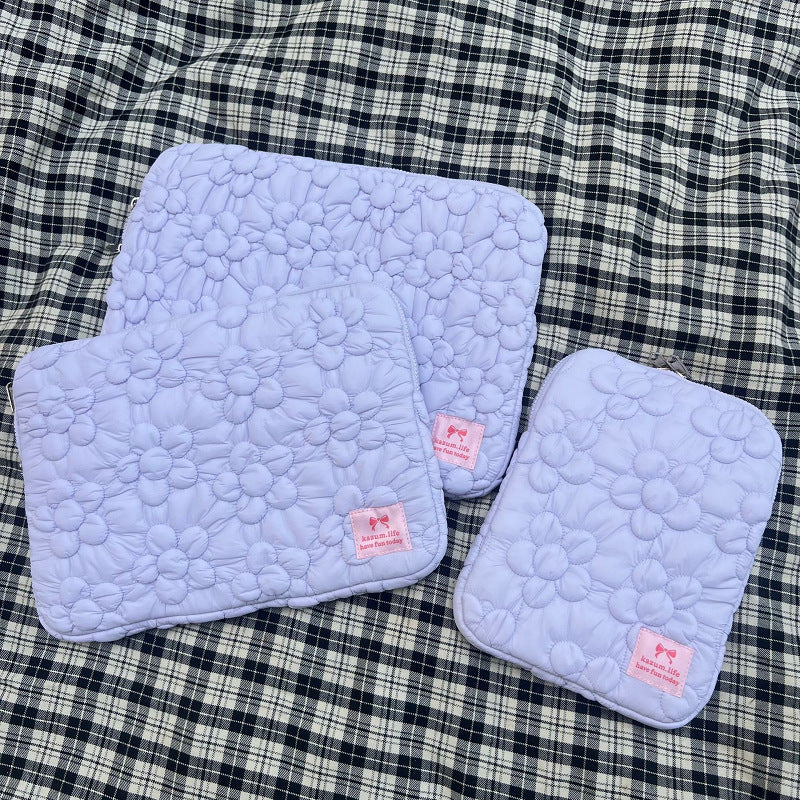 Corée du Sud Brodé Bubble Cotton Flower Tablet PC Sac de rangement de carnet de 1315 pouces