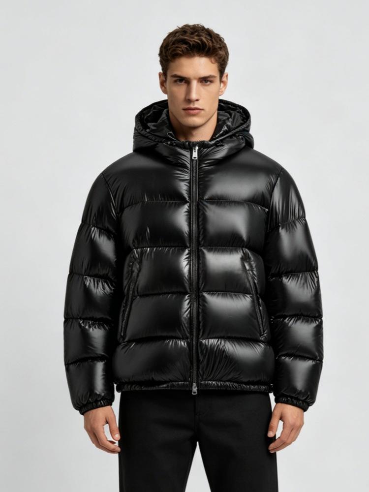 Hommes Coton à capuche Veste rembourrée Casual and Warm European American Style Outerwear