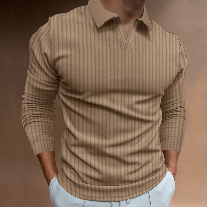 Solid Color Fitness Business Casual Lapels manches longues hommes