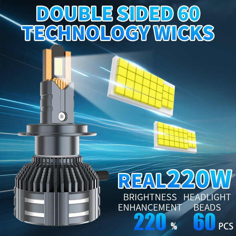 220W High Power Car phare LED 60 puce WideVoltage Décodeur prêt ampoule LED 34 Tub en cuivre