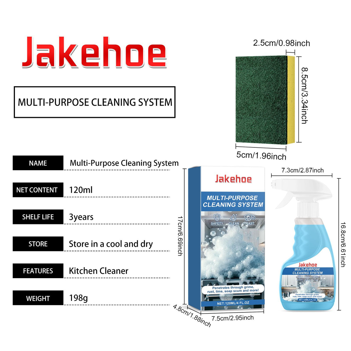 Kit de nettoyage de mousse multisurface JAKEHOE