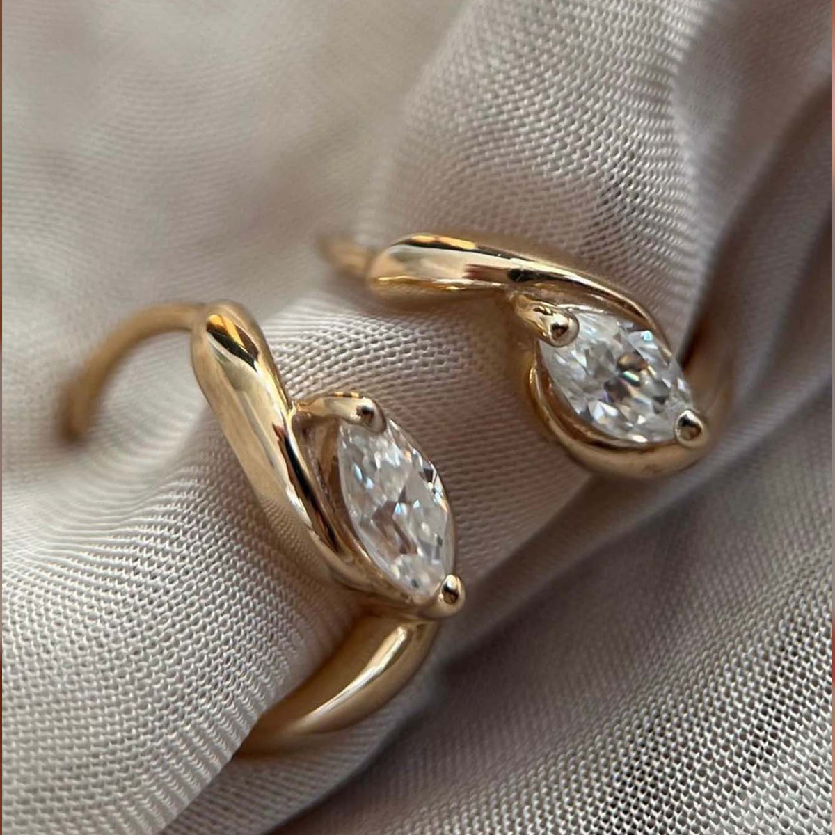 S925 Sterling Silver Marquise Spike Earrings