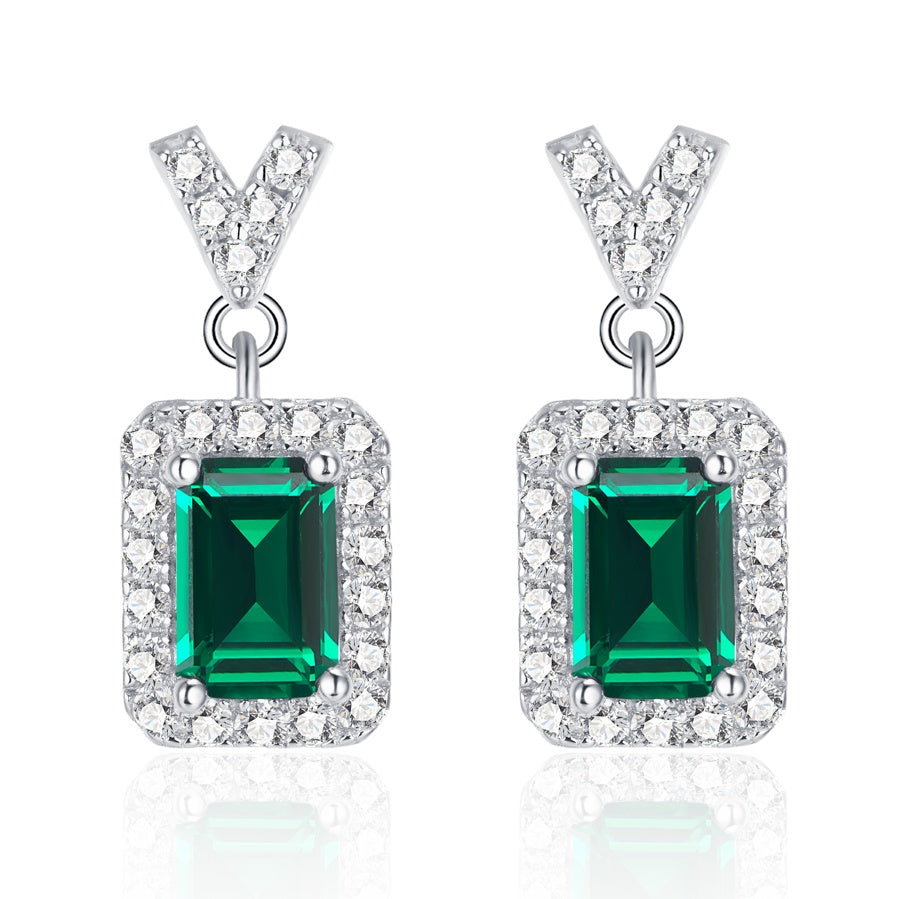 S925 Boucles d'oreilles à goutte en forme de V en argent sterling