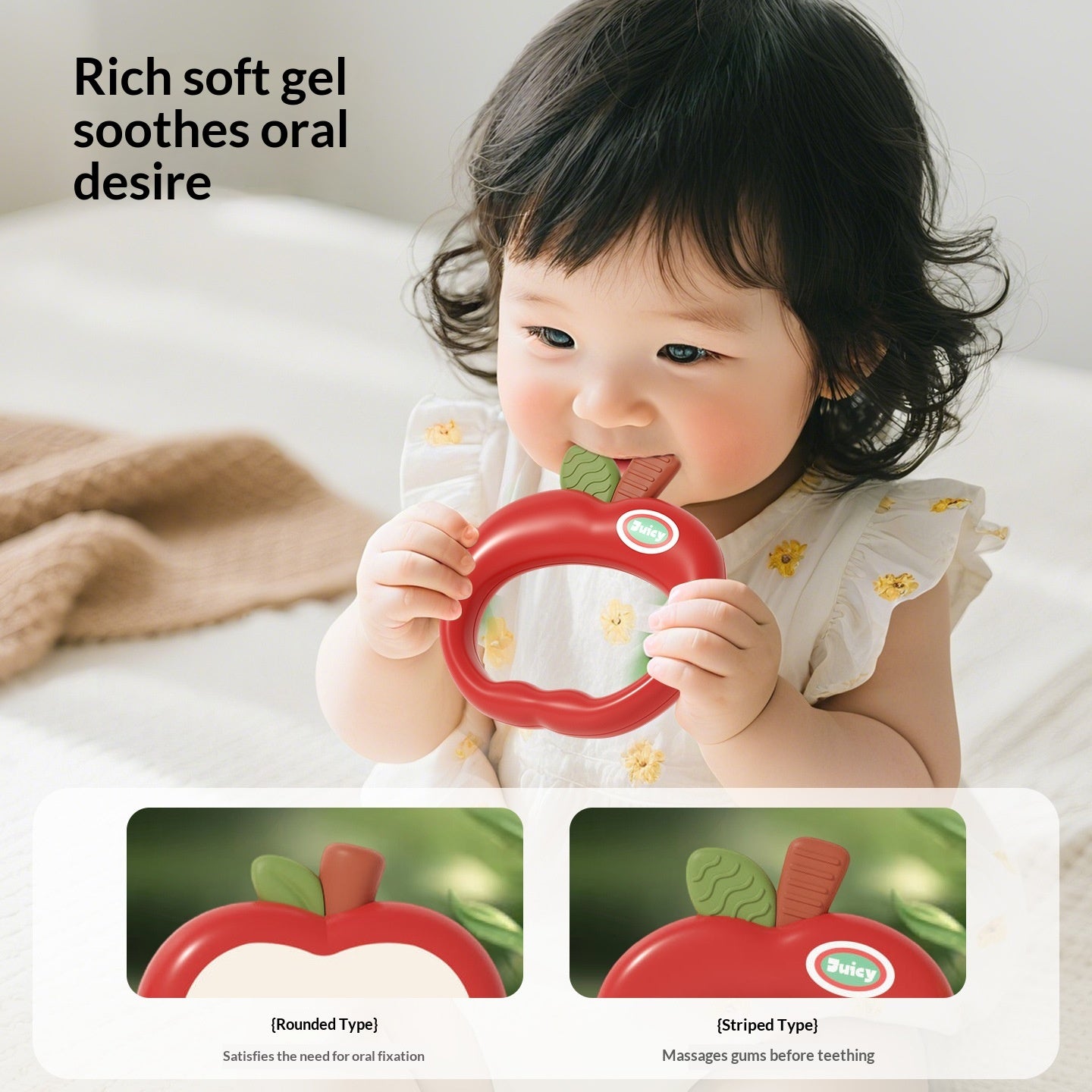 Nouveau-né Rattle Bite Safe Wave Rattle Toy Baby Hand Shaking Drum