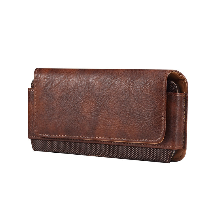Buckle Waist suspendu sac de téléphone mobile en cuir ceinture horizontale
