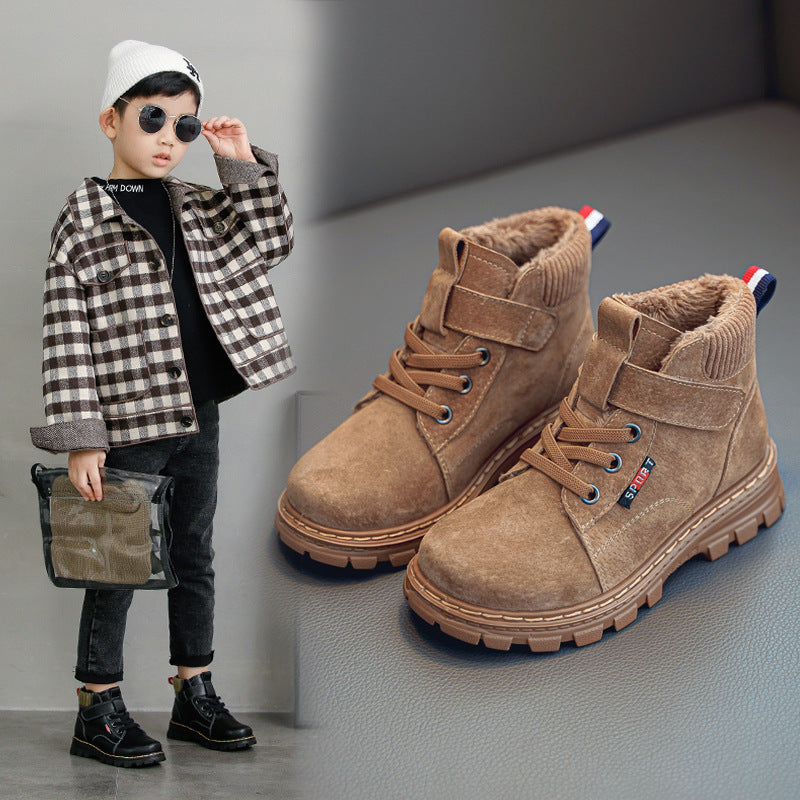 Bottes pour enfants de style britannique pour l'automne et l'hiver
