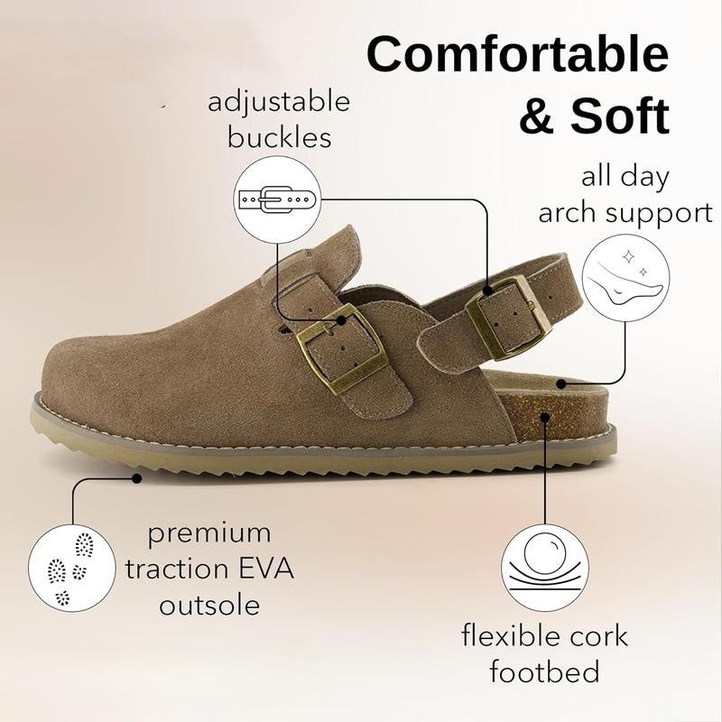 Femmes Suede Buckle Mules Chaussures