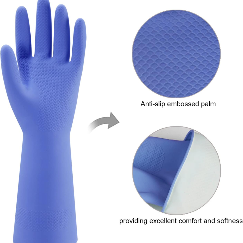 Gants de lavage de cuisine en caoutchouc 4 paires Gants de nettoyage ménager réutilisables colorés pour