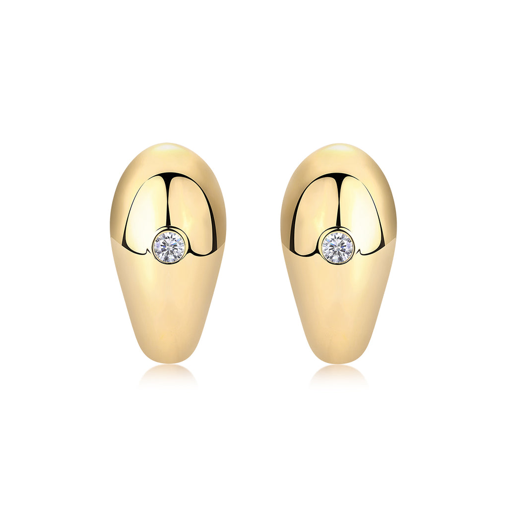 S925 Argent Sterling 0,1ct D Couleur VVS1 Boucles d'oreilles Moissanite Teardrop 7g plaqué or