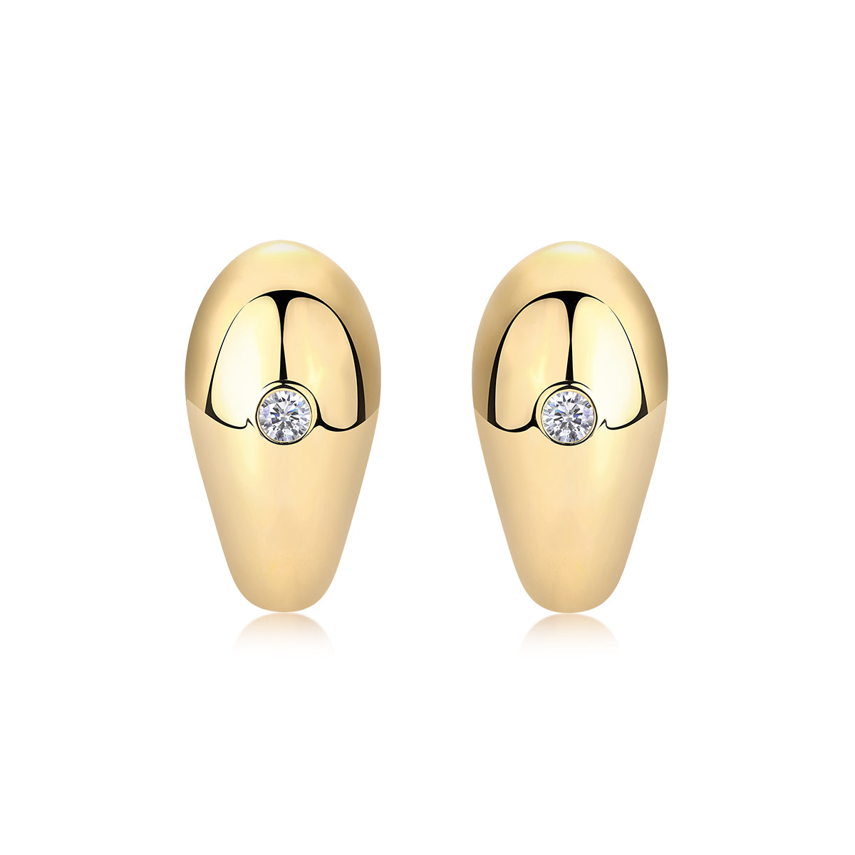 S925 Argent Sterling 0,1ct D Couleur VVS1 Boucles d'oreilles Moissanite Teardrop 7g plaqué or