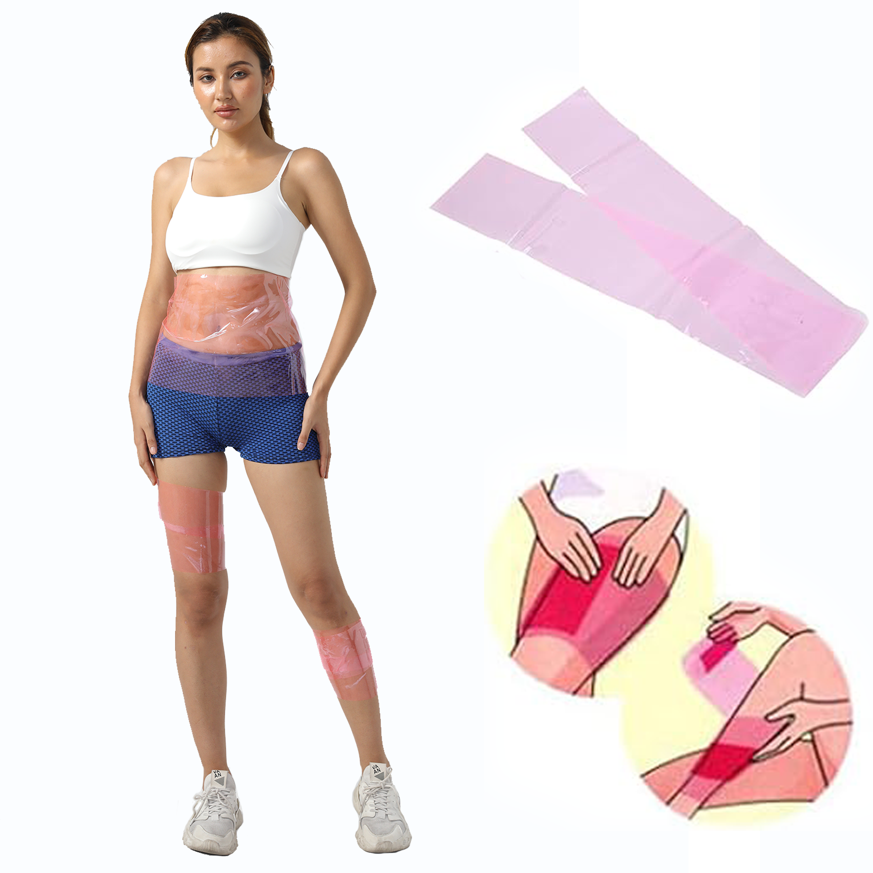 Soldes PVC Soft Plastic Thigh Trainer Ceinture Sauna Sweat Belly Corps Perdre Poids Tummy Waist Th