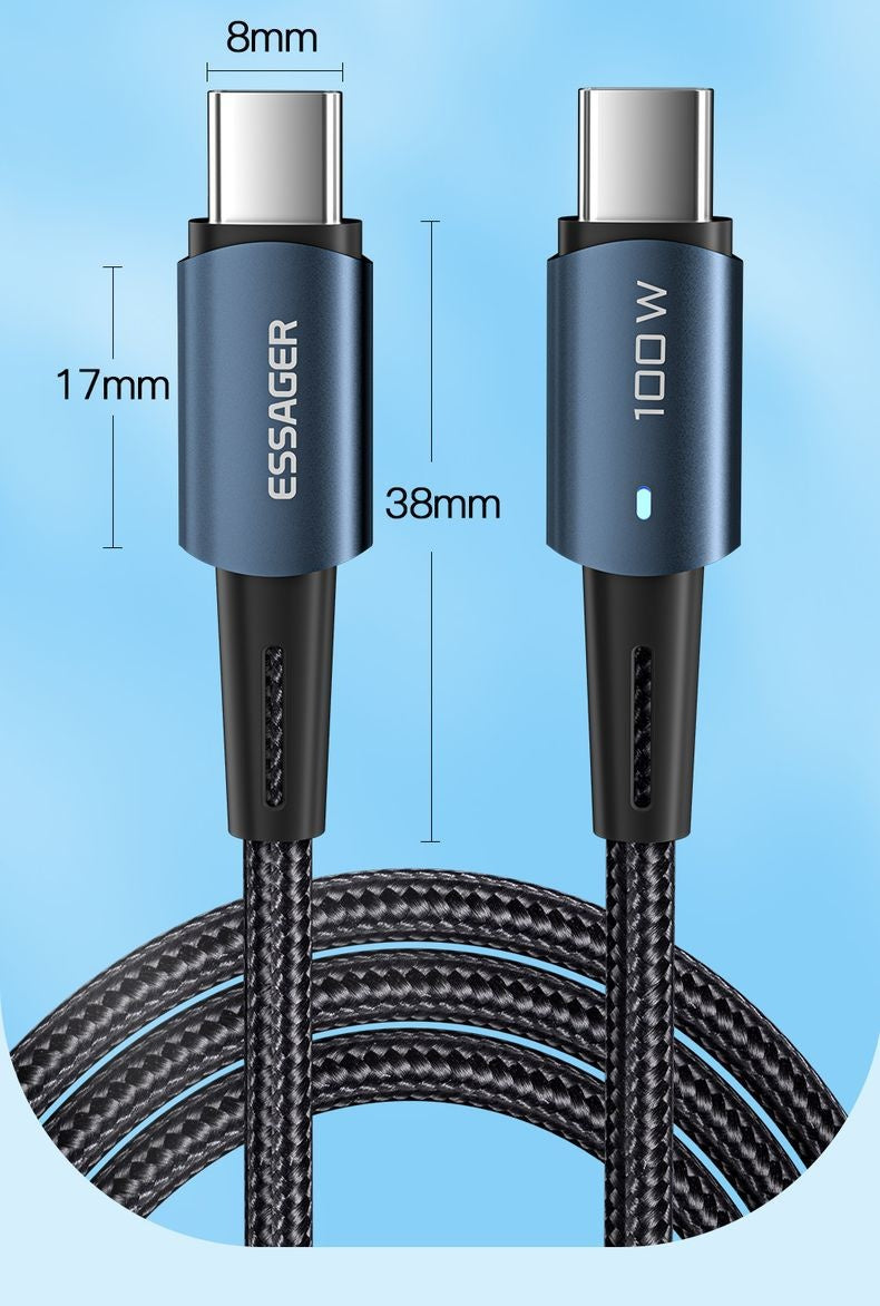 Câble de données à charge rapide PD100W pour téléphone portable Typec Chargement rapide