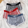 Sous-vêtements rayés Mid Mid-waist Breathable Cotton Boxer