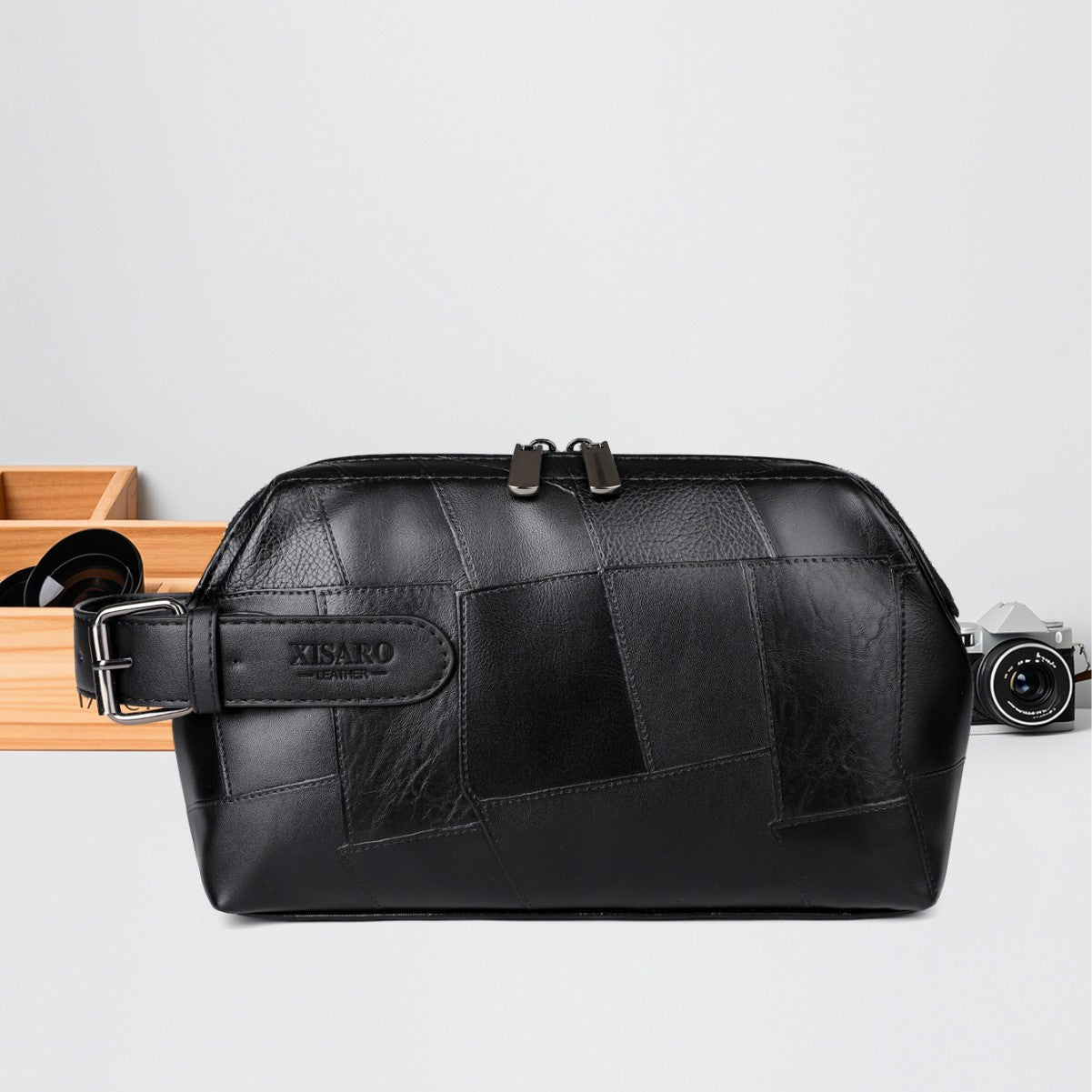 Sac à main en cuir souple pour hommes occasionnel de grande capacité