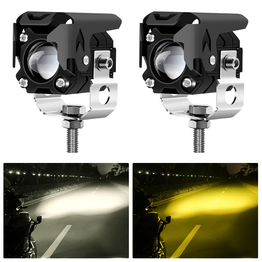 LED Bi-color jaune et blanc lumière de travail externe lumière de moto