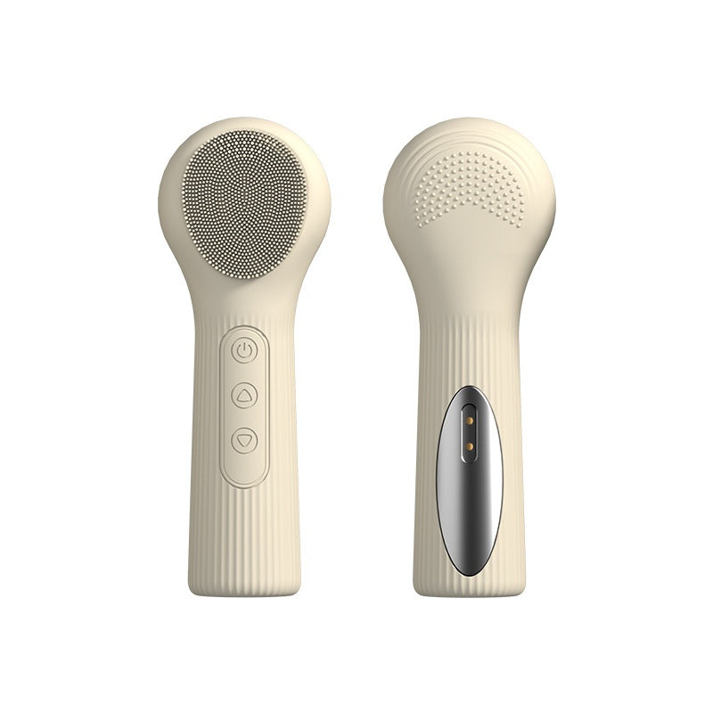Nettoyage vibrant Massage chaud à main Silicone visage nettoyant