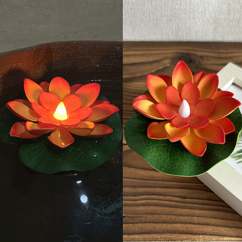 Floating eau induction Lotus coloré imperméable petite lampe de nuit