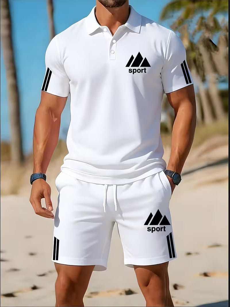 Hommes Summer Golf Polo Casual Set