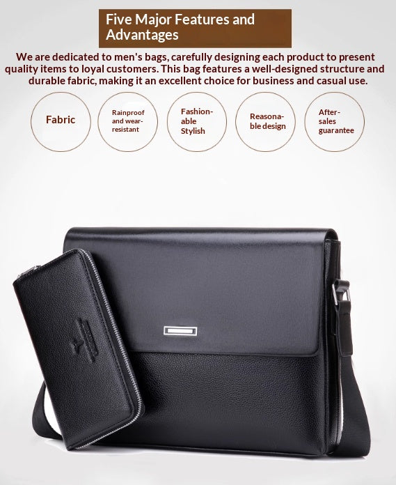 Bureau d'affaires homme tendance et sac en cuir occasionnel de grande capacité