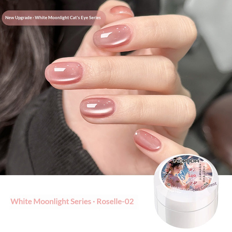 White Moonlight Ceramic Cat Eye Nail Gel Polish Porcelaine White Cat Eye Gel Pour Manucures