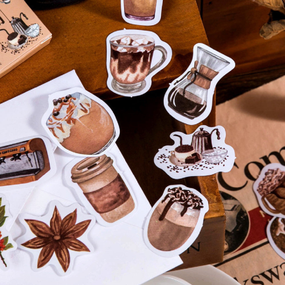 Stickers Coin Coffee Shop Série Box-packed Ins Style Journal Journal Stickers