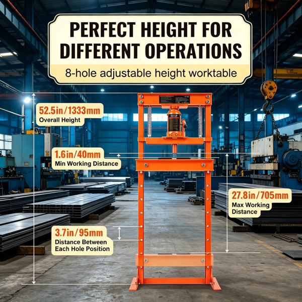Presse hydraulique de 12 tonnes H-Frame