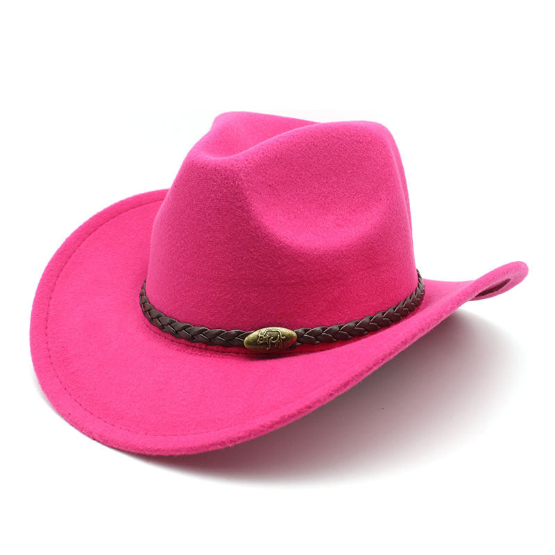 Hommes Riding Outdoor Voyage Courbe-brime Laine Chapeau supérieur