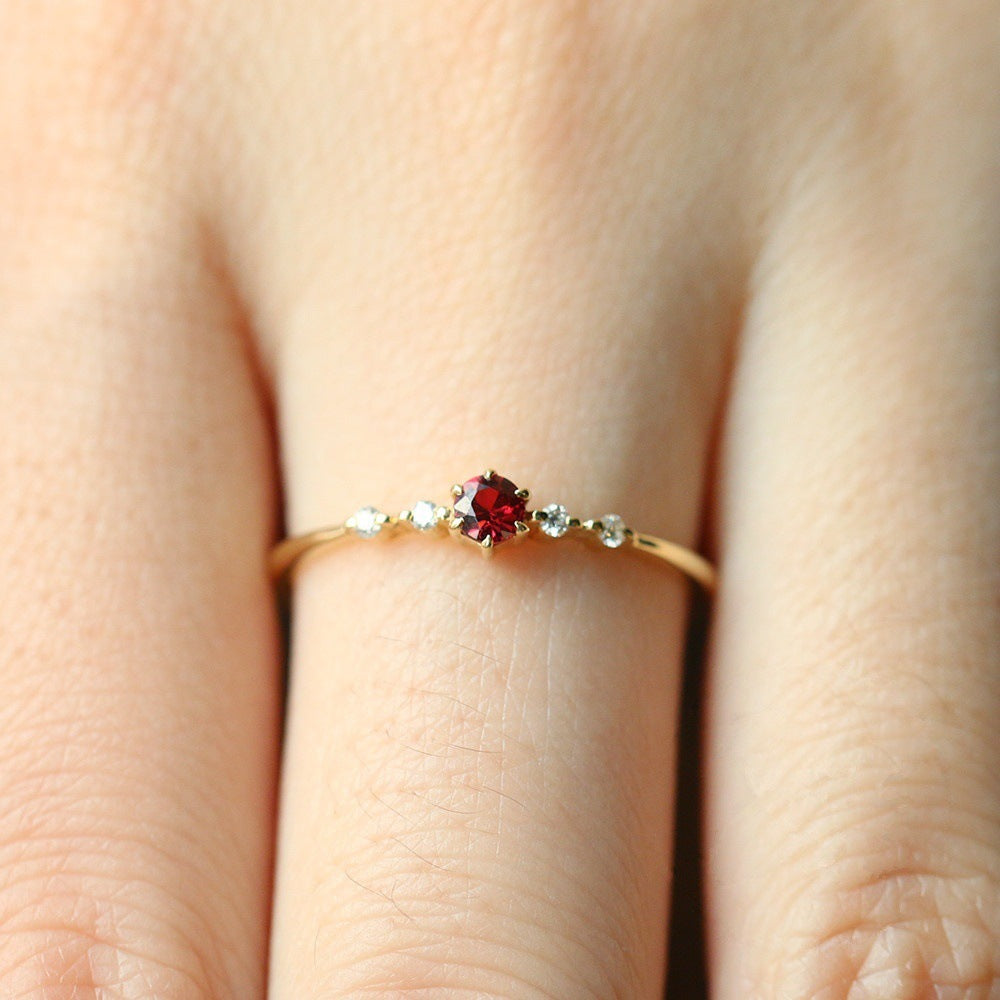 Ruby mode avec Diamonds Bague de mariage de fiançailles en or 16k pour femmes