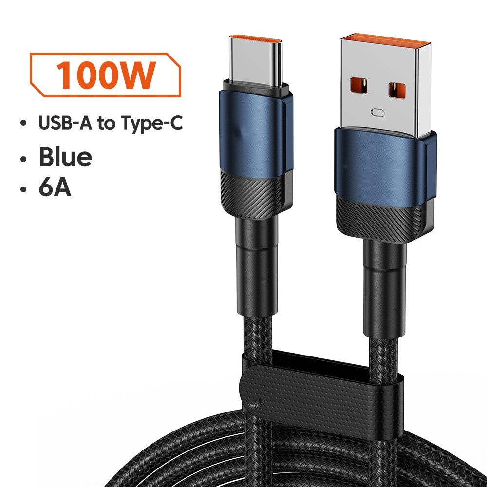 Câble de données en alliage d'aluminium PD100W Câble de charge rapide Câble de charge USB