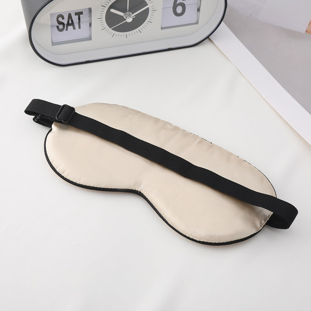 Masque double face en soie noire sans sommeil avec bande élastique