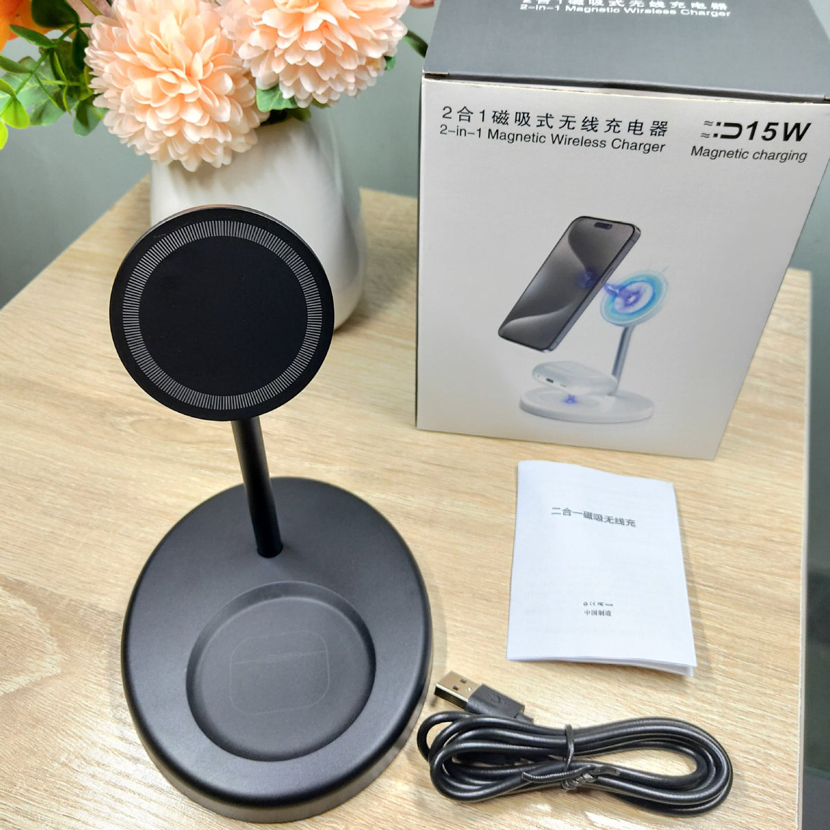 30W Vertical Wireless Charger Fast Charging with Cooling Hole No Overheating