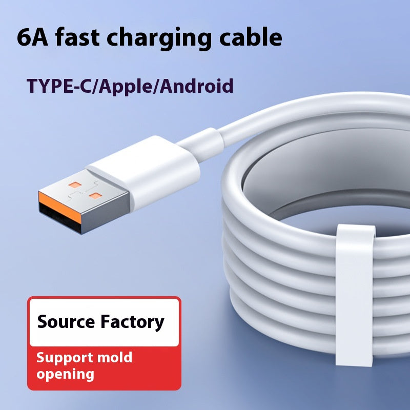6A câble de données de charge rapide super approprié pour TYPE-C sans boîte