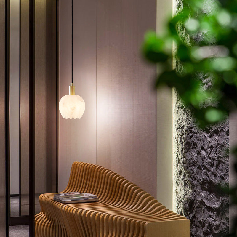 Lampe légère minimaliste moderne de luxe petit pendentif en cuivre