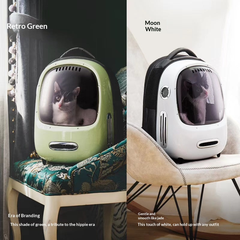 Pet Backpack Carrier pour chats avec ventilateur et ventilation d'air frais