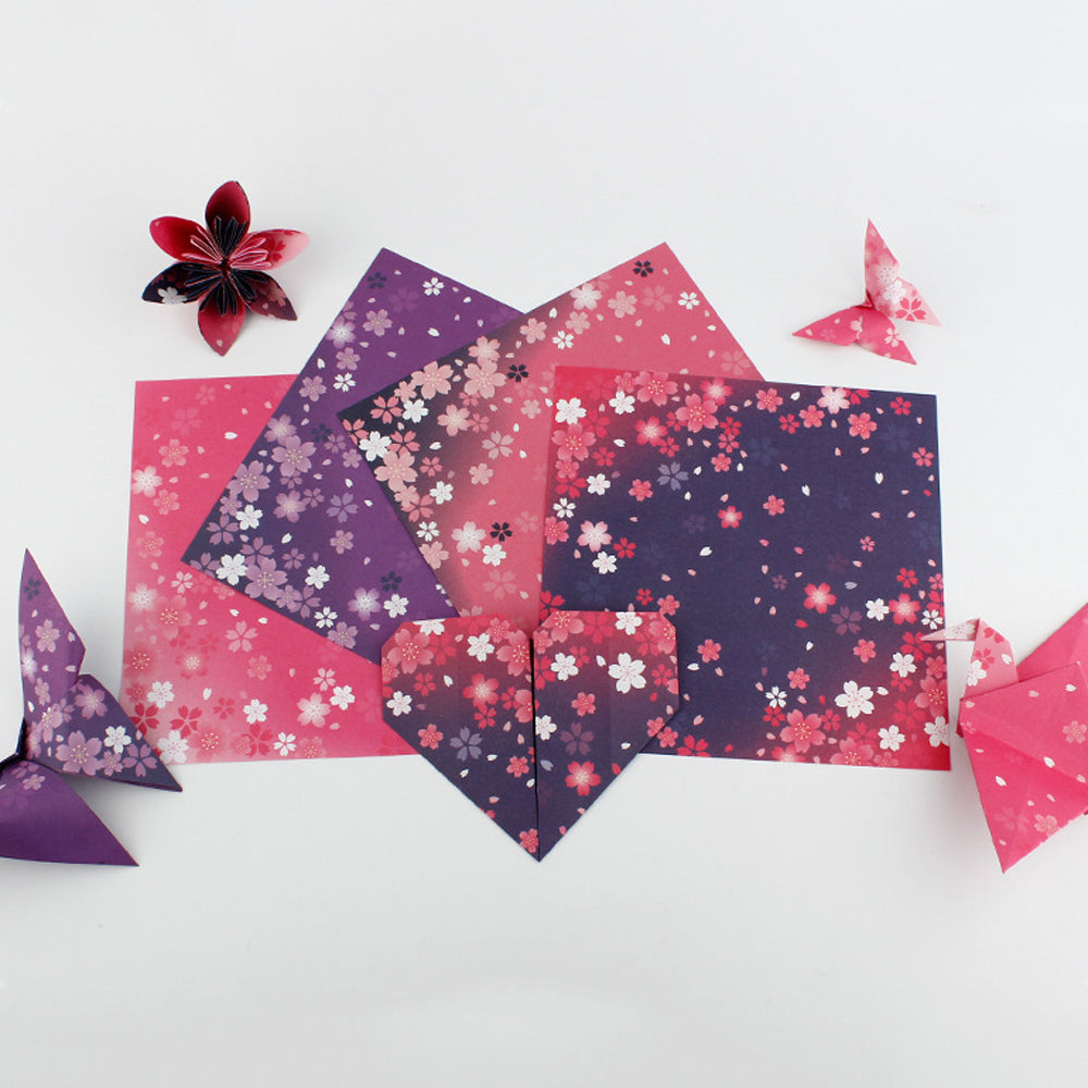 Double face deux couleurs japonais style Floral Origami Square Impression Origami